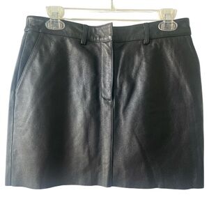 Women’s Genuine Leather Black Mini Skirt